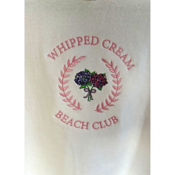 Whipped Cream Women’s Light Weight Cropped Hooded Sweatshirt w/Embroidery Sz S - Picture 3 of 11